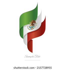 Mexico abstract 3D wavy flag green white red modern Mexican ribbon torch flame strip logo icon vector