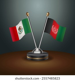 Mexico and Afghanistan table flags relation with gradient backgrund