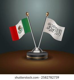 Mexico and Afghanistan table flags relation with gradient backgrund