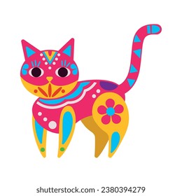 vector de ilustración del gato mexicano alebrije