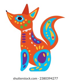 mexico alebrije dog illustration vector