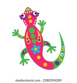 mexico alebrije gecko illustration vector