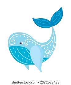 mexico alebrije whale illustration isolated
