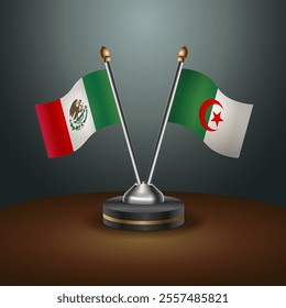 Mexico and Algeria table flags relation with gradient backgrund