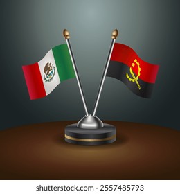 Mexico and Angola table flags relation with gradient backgrund