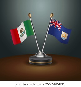 Mexico and Anguilla table flags relation with gradient backgrund