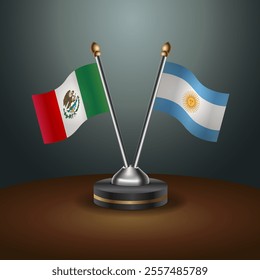 Mexico and Argentina table flags relation with gradient backgrund