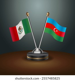 Mexico and Azerbaijan table flags relation with gradient backgrund