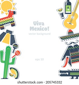 mexico background culture element set traditional