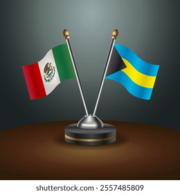 Mexico and Bahamas table flags relation with gradient backgrund