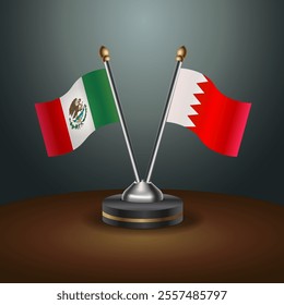 Mexico and Bahrain table flags relation with gradient backgrund