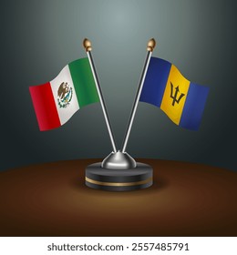 Mexico and Barbados table flags relation with gradient backgrund