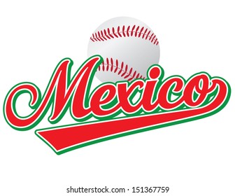 Mexico Baseball Vector Lettering And Illustration