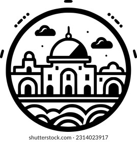 Mexico | Black and White Vector illustration