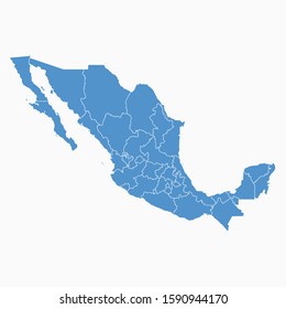 Mexico Blue Map On White Background Mexico Modern Icon Map Mexico Simple Vector illustration EPS10