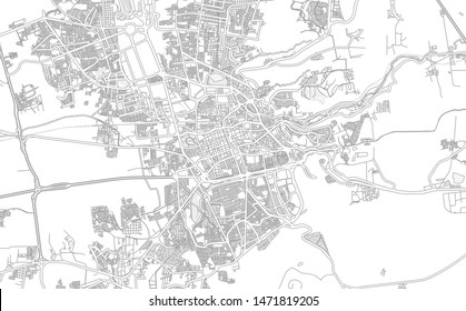 Querétaro, Querétaro, Mexico, bright outlined vector map with bigger and minor roads and steets created for infographic backgrounds.