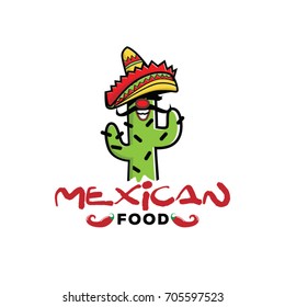 Mexico Cactus Character Logo