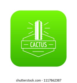 Mexico cactus icon green vector isolated on white background