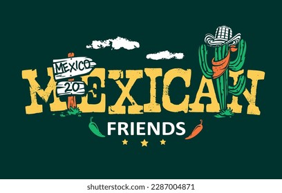 mexico, cactus, search illustration, desert