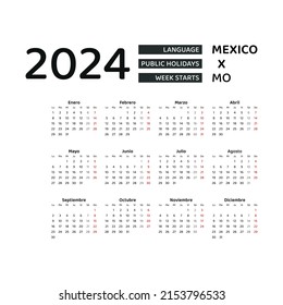 Mexico Calendar 2024 Week Starts 260nw 2153796533 