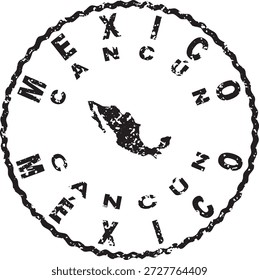 Mexico Cancun Round Seal Map Design