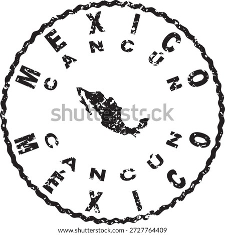 Mexico Cancun Round Seal Map Design