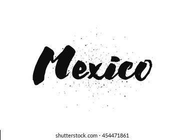 Mexico capital city typography lettering design. Hand drawn brush calligraphy, text for greeting card, t-shirt, post card, poster. Isolated vector illustration.
