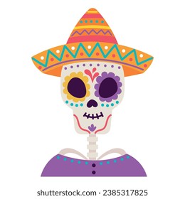 mexico catrina character illustration isolated