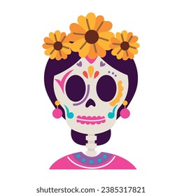 mexico catrina female illustration isolated