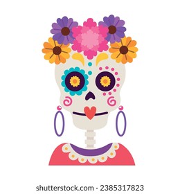 mexico catrina portrait illustration isolated