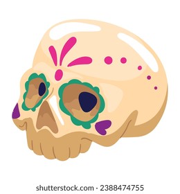 mexico catrina skull illustration isolated