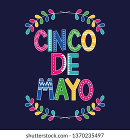 Mexico cinco de mayo celebration card with native cartoons vector digital image illustration