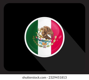 Mexico Circle Glossy Pride Flag Icon

