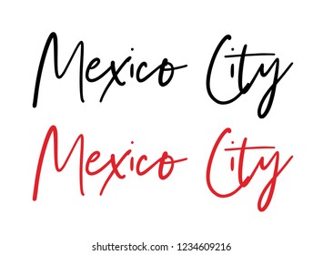 Mexico City calligraphy vector quote