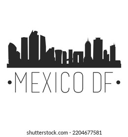 Ciudad de México, CDMX, Distrito Federal. Ilustración de Silhouette Ilustración Imágenes Clip. Diseño de Viajes, monumentos famosos.