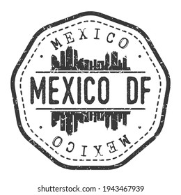 Mexico City, CDMX, Mexico Stamp Skyline Postmark. Silhouette Postal Passport. City Round Vector Icon. Vintage Postage Design.