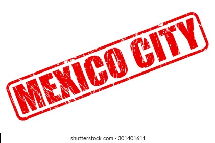 Mexico city red stamp text on white