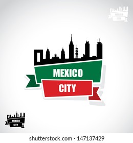 Mexico City ribbon banner - vector illustration