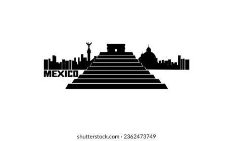 Mexico City silhouette, high quality vector