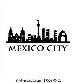 logo de la ciudad de méxico skyline diseños modernos sencillos