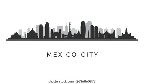 Mexico City Skyline with Silhouette, and Urban Landscape.