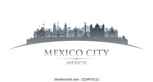 Silueta de perfil de la ciudad de México. Ilustración del vector