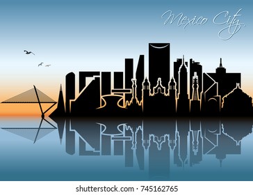 Mexico City skyline - vector illustration