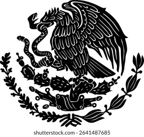 Mexico Coat of Arms design on transparent Background