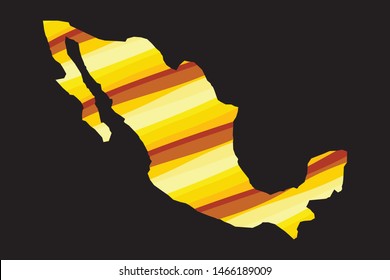 Mexico colorful vector map silhouette