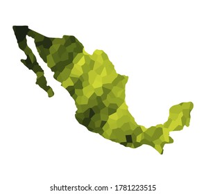 Silueta colorida del mapa vectorial de México