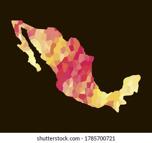 Silueta colorida del mapa vectorial de México