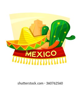 Mexico concept design, Viva Mexico, vector illustration