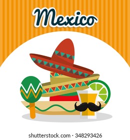 Mexico concept with landmarks icons design, vector illustration 10 eps graphic.