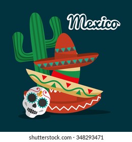 Mexico concept with landmarks icons design, vector illustration 10 eps graphic.